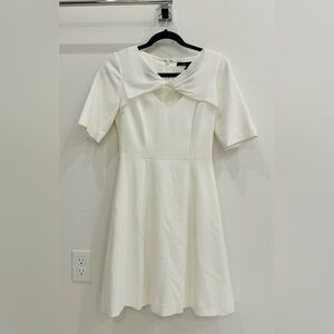 BCBGMaxAzria White Twist-Front Midi Dress